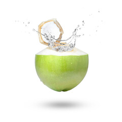 Coconut  water splash isolated