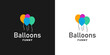 © amor - balloons birthday party logo design template