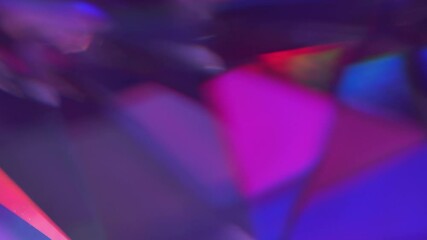 Wall Mural - Light through a crystal and smoke. Blurred neon blue teal purple pink abstract background for holiday