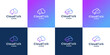 cloud talk, bubble chat and cloud combine logo design collection for technology company