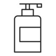 © Derariad - Hair balm line icon vector isolated. Simple symbol of cosmetic product. Package of a soap or shampoo, body lotion.