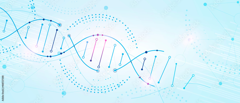 Vector Illustration Medical Science Background With With DNA Helix ...
