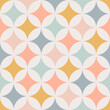 © AutumnStudio - Contemporary geometric seamless mid-century pattern with simple retro shapes, stars and circles. Abstract vector background of natural tones on a light background in scandinavian style for kids.