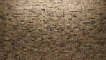 Polished, Textured Wall Background With Tiles. Rectangular, Tile Wallpaper With Natural Stone, 3D Blocks. 3D Render