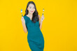 © siraphol - Portrait beautiful young asian woman smile with spoon and fork
