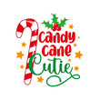 Candy cane cutie - Christmas decoartion with candy cane and mistletoe. Good for T shirt print, label, card, and other gifts design.