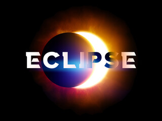 Wall Mural - solar eclipse with lettering eclipse