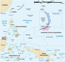  Position map of the Mariana Trench in Oceania