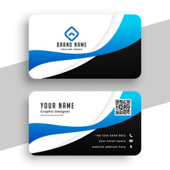 Canvas Print - professional blue business wave card design