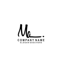 Initial letter MA Signature handwriting Logo Vector