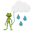 3D Illustration Frog and Cloud
