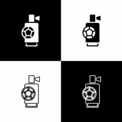 Sticker - Set Air horn icon isolated on black and white background. Sport fans or citizens against government and corruption. Vector