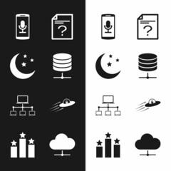 Poster - set server, data, web hosting, moon and stars, mobile recording, unknown document, computer network 