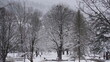 Zimowe i ośnieżone, krajobrazy gór w Beskidzie Śląskim