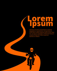 poster template for touring with a motorcycle picture and an elegant black background