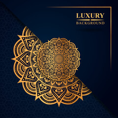 Wall Mural - Luxury mandala background with golden arabesque pattern arabic islamic east style .decorative mandala for print, book cover, banner design, business card greeting card, and poster design