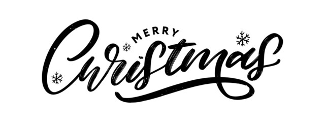 Sticker - Banner Merry Christmas Holiday New Year Letter font Vector illustration