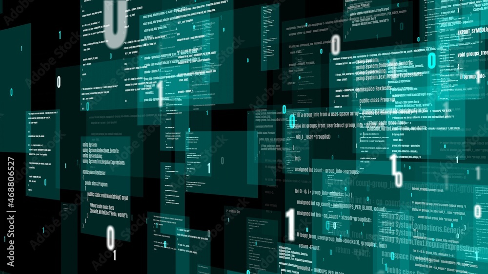 Ilustración de Stock Visionary programming and coding of future ...