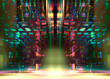 Leinwandbild Motiv Abstract multicolor background - portal from glass blocks - 3d illustration