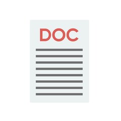 Poster - Flat design style. Doc icon illustration isolated on white, doc.