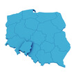 Mapa Polski opolskie