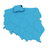 Fototapeta  - Mapa Polski pomorskie