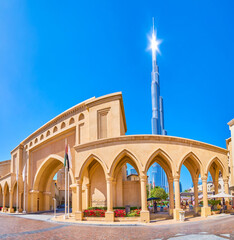 Wall Mural - Panorama of the entrance Gate to Palace quarter of Old Town Island in Dubai, UAE