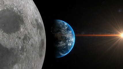 Wall Mural - summer solstice , earth seen from space, winter solstice 3d illustration, December solstice , spring equinox