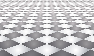 Leinwandbilder - Abstract checkered background with perspective to horizon.