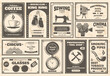 © WinWin - Retro newspaper goods and services old advertising banners. Vintage newspaper ads vector illustration set. Newspaper shops advertisement