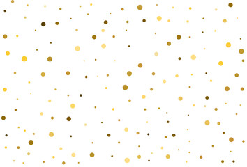 Wall Mural - Christmas classic polka dot confetti. Gold round confetti.