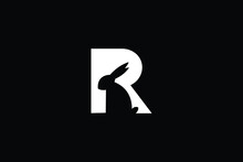 Letter R Rabbit  Logo  Design Icon Vector Symbol