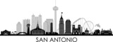 Fototapeta Londyn - San Antonio Texas USA City Skyline Vector

