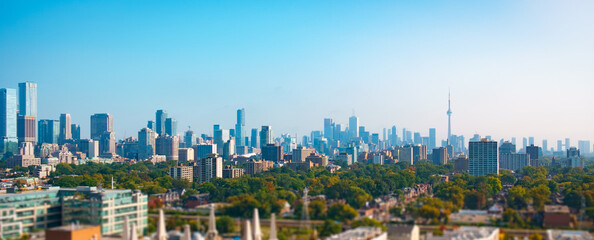 View of the city with skyscrapers