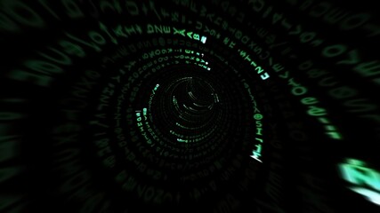 Wall Mural - Driving through the binary data tunnel