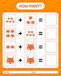 © Hafid - How many counting game with red fox. worksheet for preschool kids, kids activity sheet