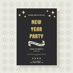 Wall Mural - New year party poster design template a4 size