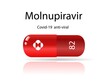 Molnupiravir covid-19 antiviral medication drug, vector concept