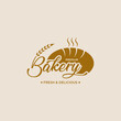 Vintage Retro Bakery Bake Shop Label Sticker Logo design vector