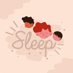 Sticker - sleeping people faces