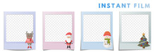 Instant Film Style Square Frame Happy Xmas,インスタントフィルム風正方形フレームハッピークリスマス,SVG