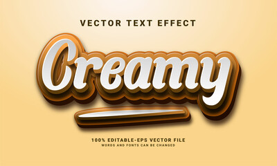 Creamy 3D text effect. Editable text style effect, suitable for sweet food menu with cream theme