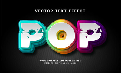 Wall Mural - Pop 3D text effect. Editable text style effect with colorful theme.
