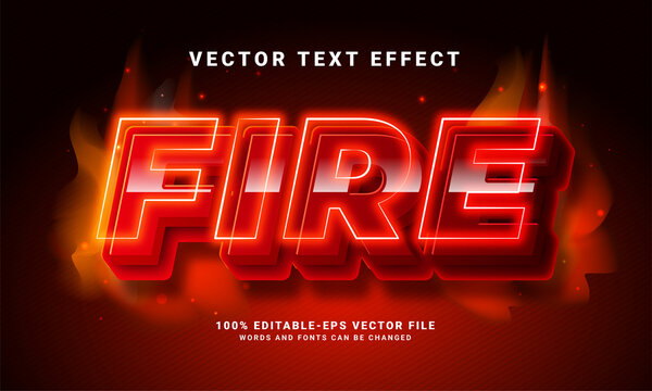 Fire 3D text effect. Editable text style effect with red light theme, suitable for fire theme needs .