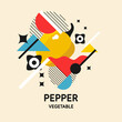 © aleksei_derin - Vector graphics in a minimalistic style with geometric elements. Illustration of a pepper in a flat style.