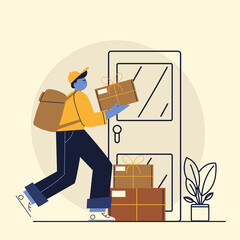 Poster - delivery worker at door