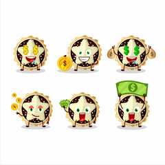 Sticker - Star chocolate pie cartoon character with cute emoticon bring money