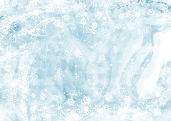 Poster - Christmas background with a hand painted snowflake design