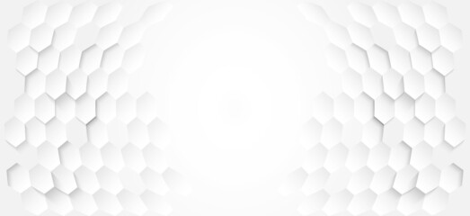 Wall Mural - Abstract . Hexagon white background ,light and shadow. Vector.