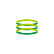 green three rings stack design 3d flat logo vector